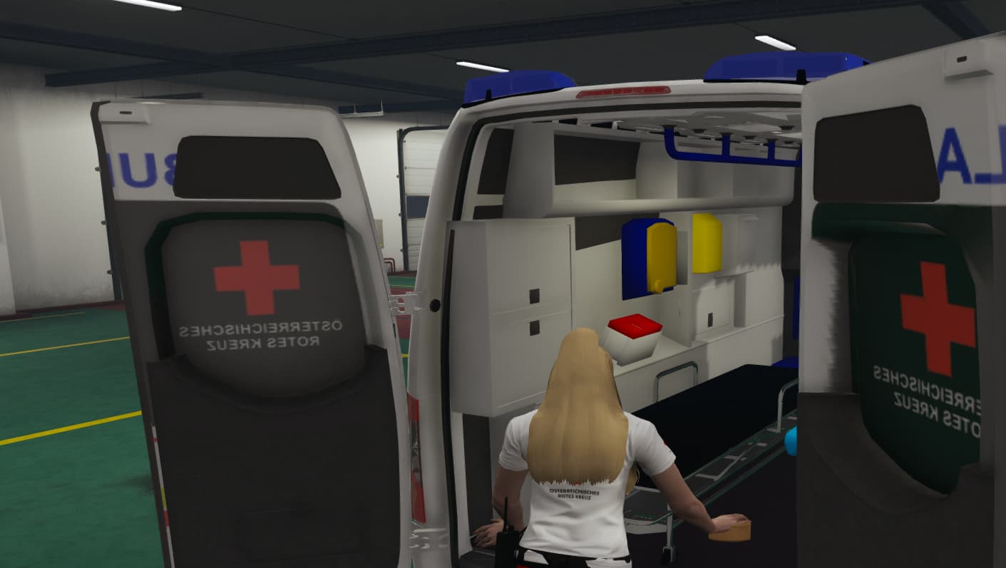 SchockLifeRP V1, Innenraum eines Rettungswagens — Originalscreenshot aus dem privaten Archiv