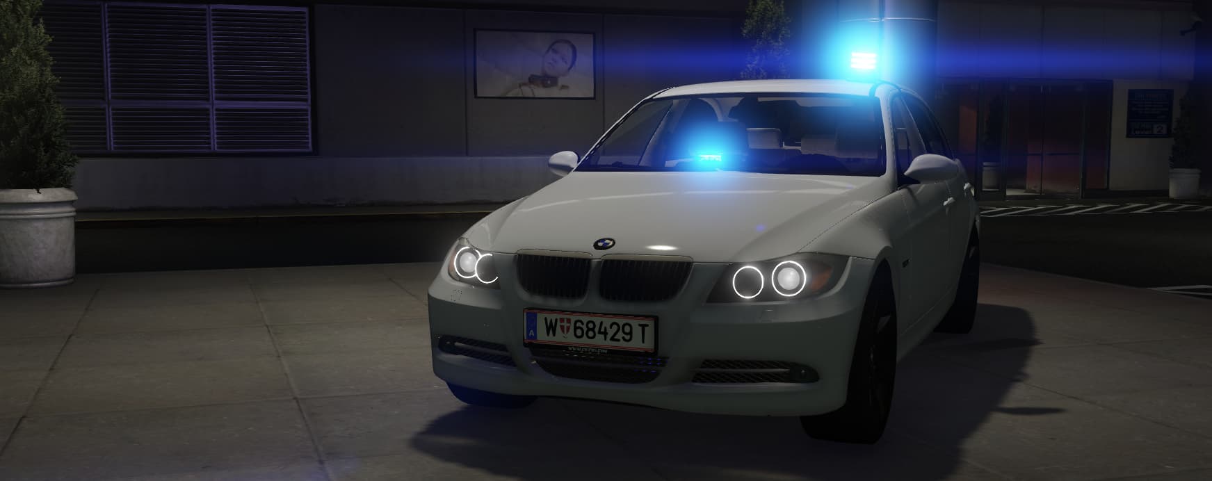 SchockLifeRP V1, Streifenwagen bei Nacht — Originalscreenshot aus dem privaten Archiv