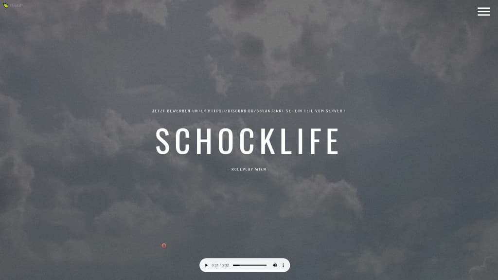 SchockLifeRP V1, Startseite der damaligen Website — Originalscreenshot aus dem privaten Archiv