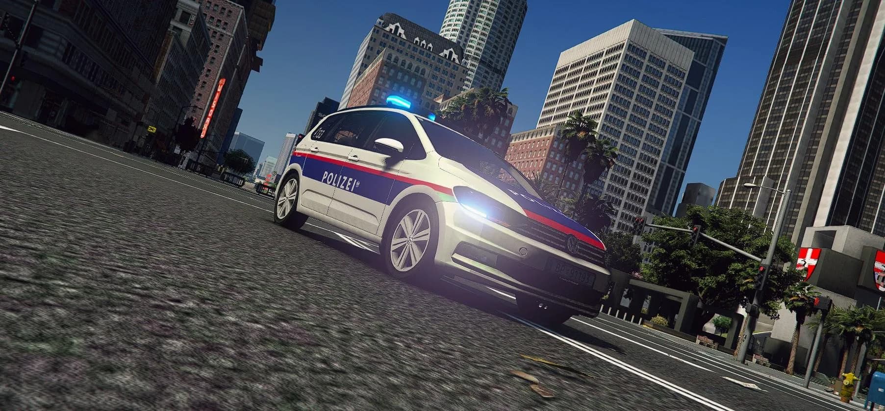 SchockLifeRP V2, Streifenwagen in der Stadt — Originalscreenshot aus dem privaten Archiv