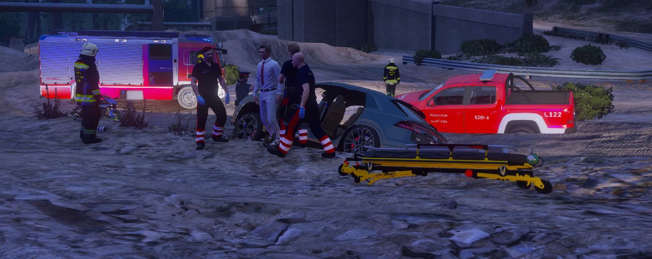 SchockLifeRP V2, Einsatz am Straßenrand — Originalscreenshot aus dem privaten Archiv