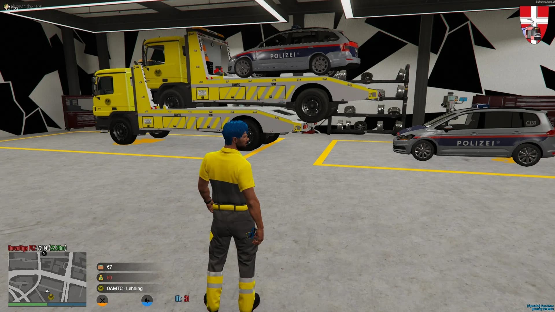 SchockLifeRP V2, Abschleppwagen in der Werkstatt — Originalscreenshot aus dem privaten Archiv