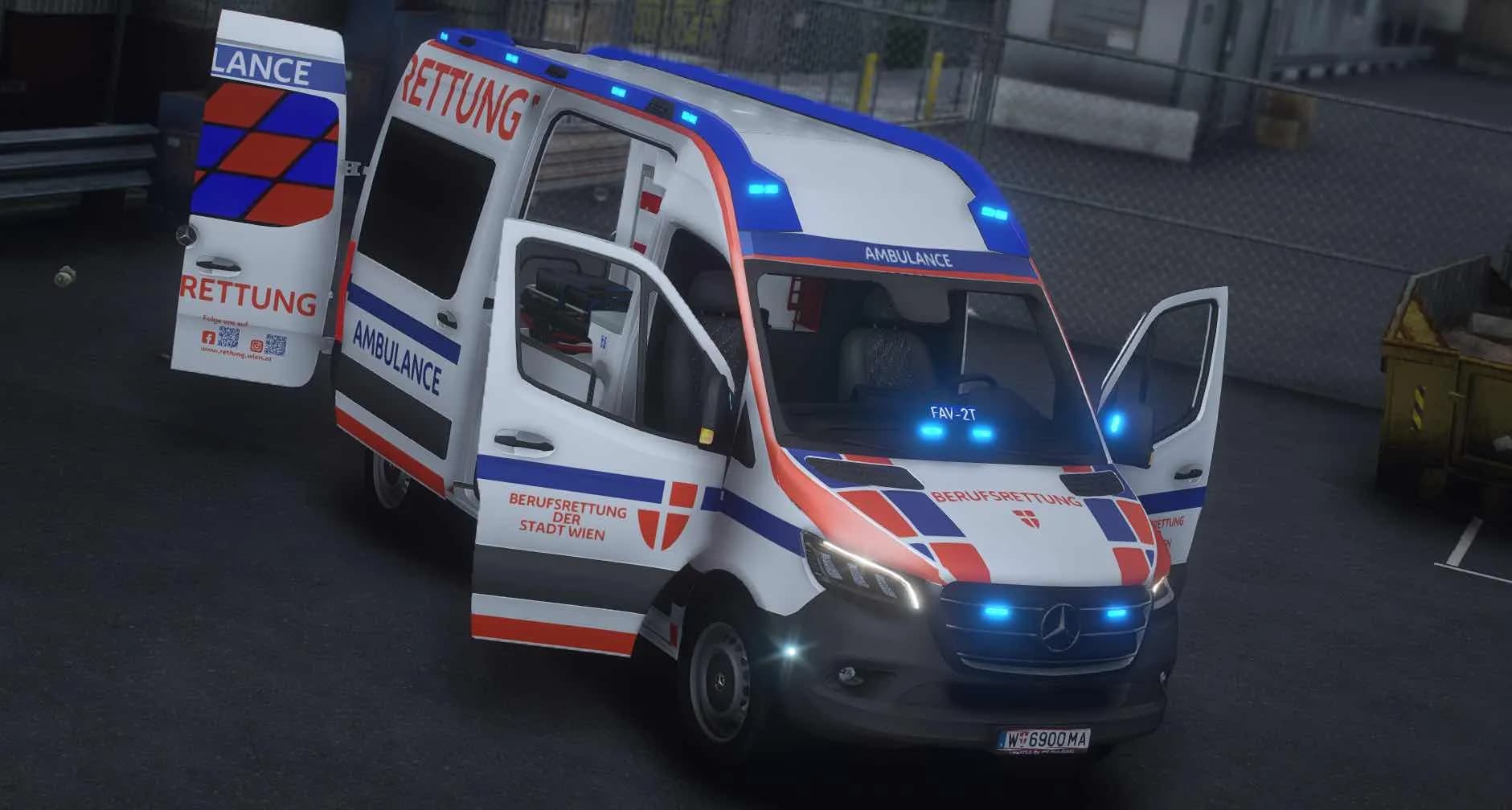 SchockLifeRP V2-2, Detailansicht eines Rettungswagens — Originalscreenshot aus dem privaten Archiv