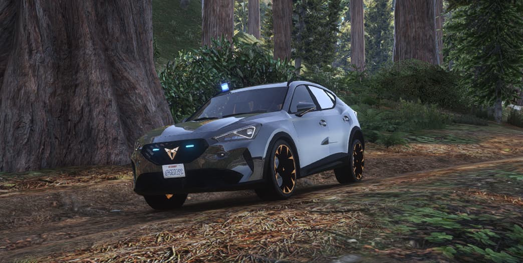 SchockLifeRP V2-2, Polizeifahrzeug im Wald — Originalscreenshot aus dem privaten Archiv