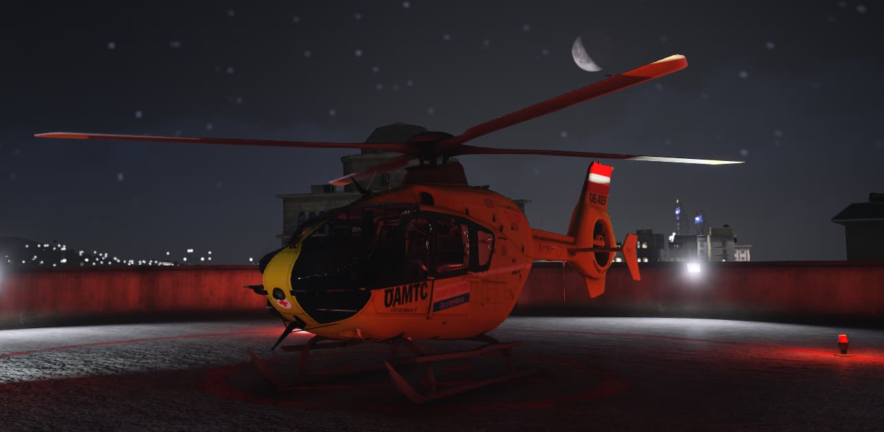 SchockLifeRP V2-2, Rettungshubschrauber bei Nacht — Originalscreenshot aus dem privaten Archiv