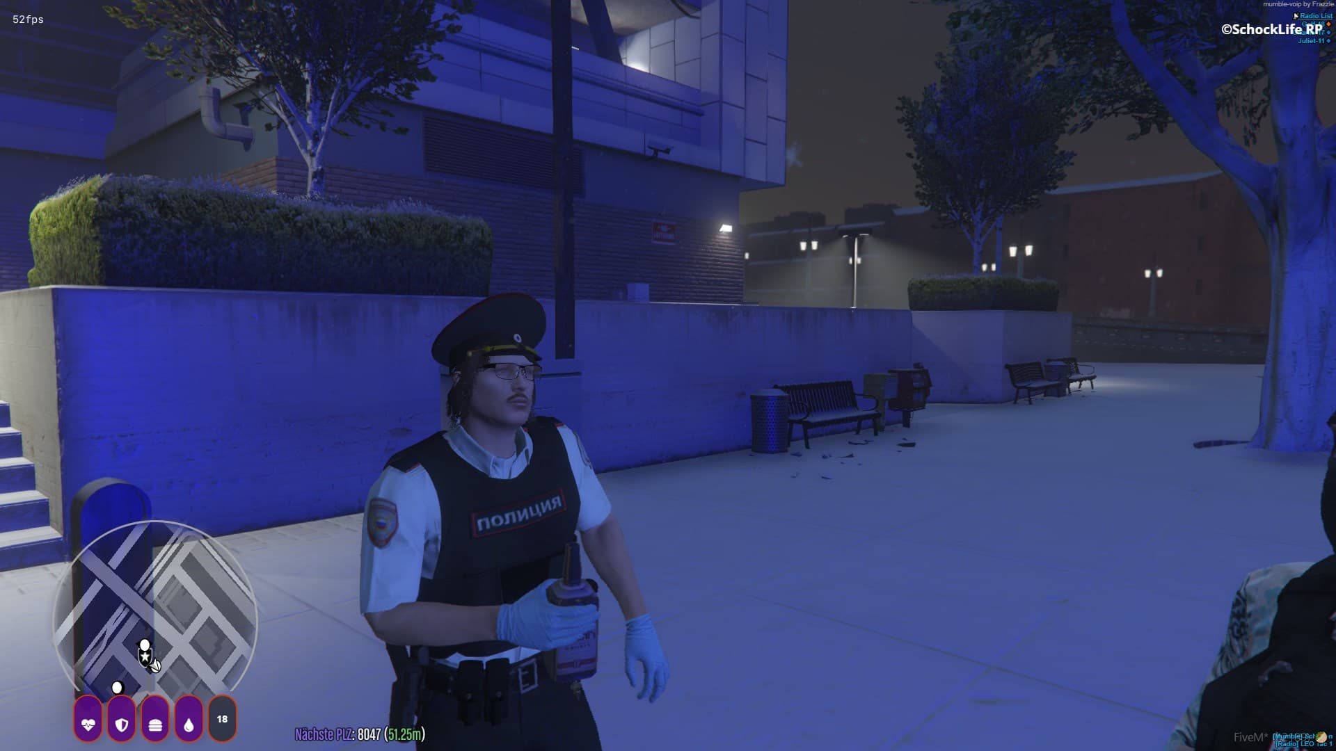 SchockLifeRP V3, Charakter bei Nacht — Originalscreenshot aus dem privaten Archiv