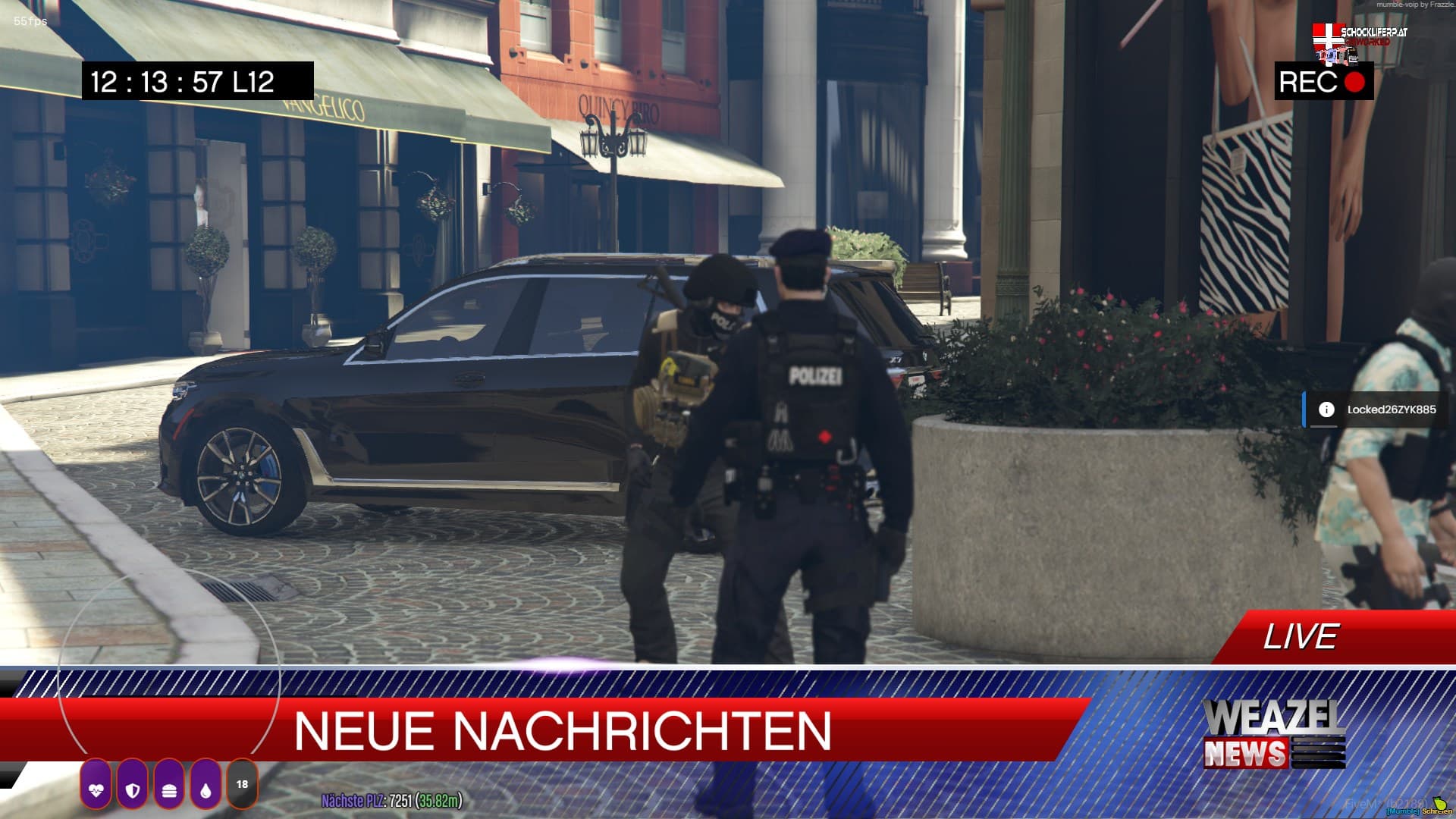 SchockLifeRP V3, Nachrichten-Overlay — Originalscreenshot aus dem privaten Archiv
